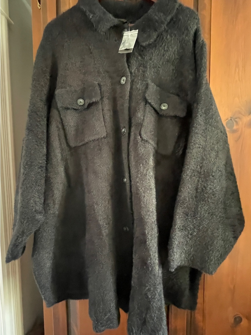 torrid Black Fuzzy Coat with Tag
